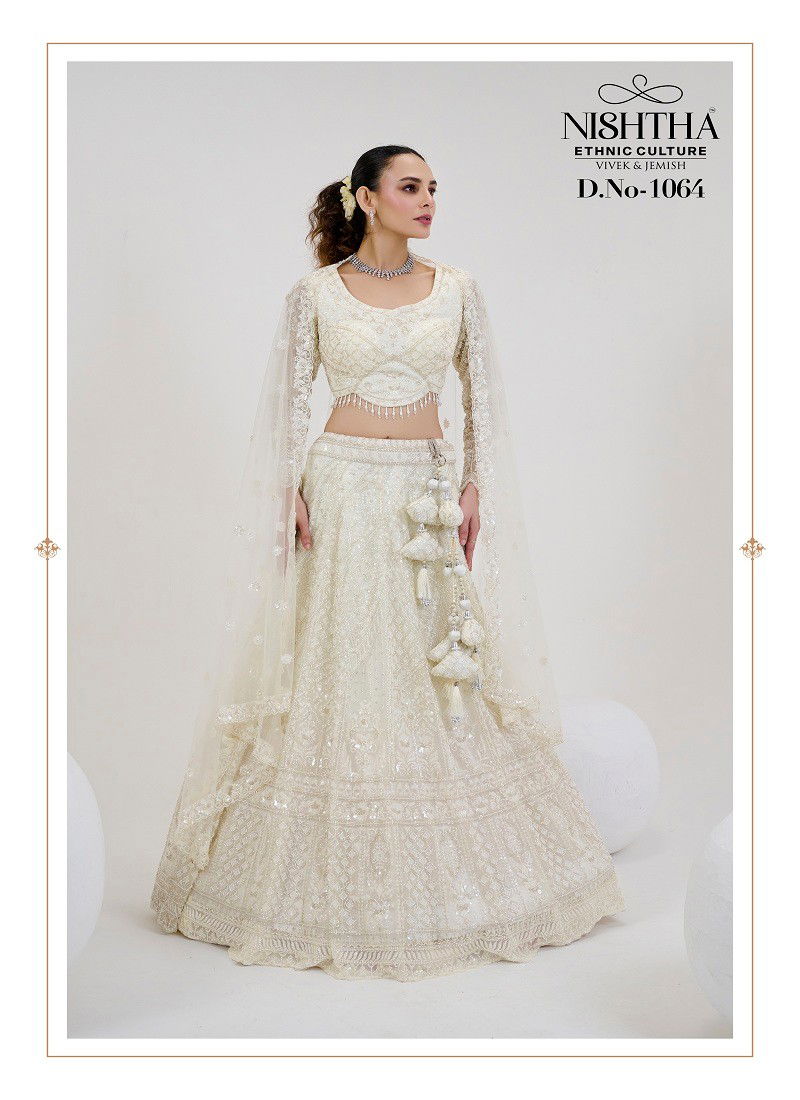 White Colour Nishtha Bridal Vol 2 By Nishtha Designer Lehenga Choli Wholesale Online 1064