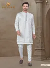 White Colour Outluk Wedding Collection Vol 37 Wedding Wear Mens Indo Western Manufacturers 3712