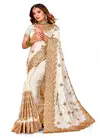 White Colour Raagsutra By Nari Fashion Satin Embroidery Saree Wholesale Shop In Surat 6925