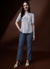 White Colour Raisin Cotton Printed Cord Set Western Catalog OLCOD0006