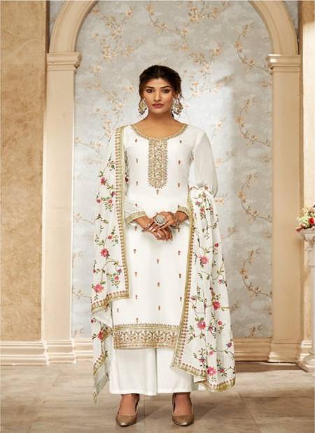White Colour Savariya By Radha Trendz Heavy Embroidery Georgette Salwar Kameez Wholesale Online 1153