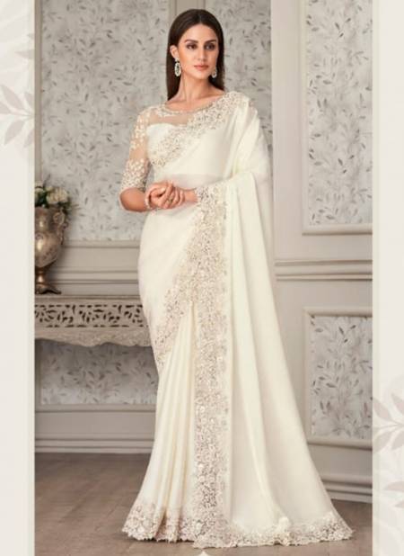 White Colour Shades Vol 7 By Anmol Party Wear Sarees Catalog 3306