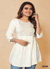 White Colour Short Top Vol 1 By Mahotsav Embroidered Rayon Wester Top Exporters In India 45548