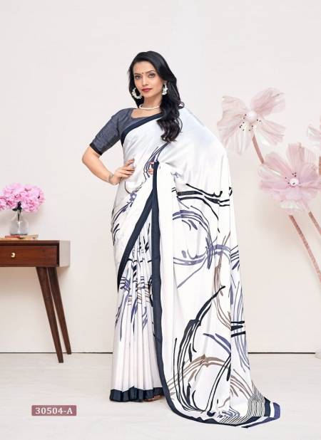 White Colour Vivanta Silk 31st Edition By Ruchi 30501A To 30506B Saree Manufacturers 30504A Catalog