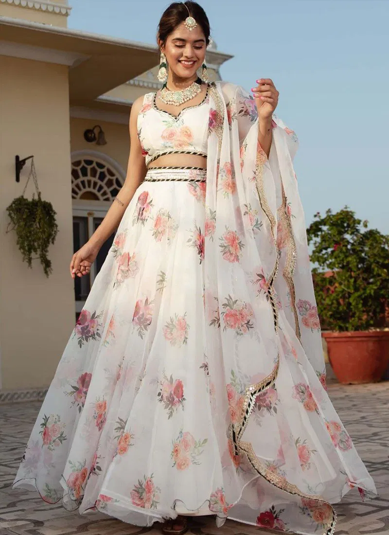 White Colour Vol 23 By Zeel Clothing Designer Printed Lehenga Choli Orders In India 15052