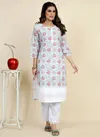 White Multi Colour Bhoomi By Seamore Georgette Digital Print Wear Kurtis Wholesale Online 3030