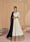 White Multi Colour Dastoor By Sayuri Designer Georgette Readymade Suits Exporters In India 5523