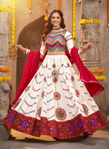 White Raas Vol 7 By Khushboo Designer Lehenga Choli Catalog 2334 Catalog