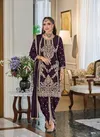 Wine Aahana By Eba Heavy Wedding Wear Readymade Suits Dhoti Wholesale Price In Surat 1673