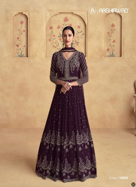 Wine Colour Alfaaz By Aashirwad Designer Fancy Readymade Suits Orders In India 10098