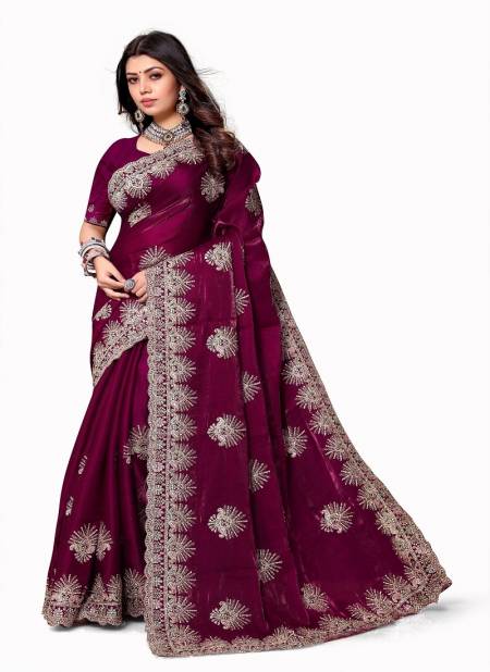 Wine Colour Amyra 2211 To 2218 By Utsav Nari Heavy Coading Embroidery Crepe Silk Party Wear Saree Orders In India 2213