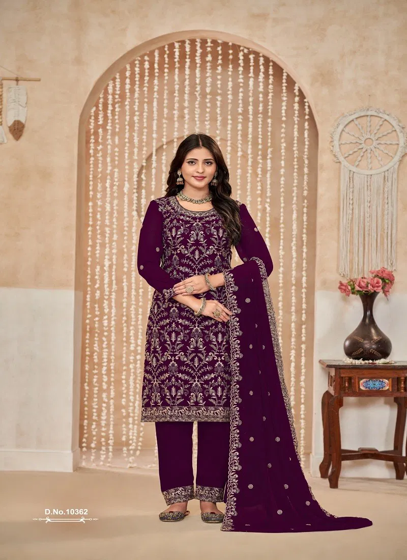 Wine Colour Anjubaa Vol 36 By Anjubaa Wedding Salwar Kameez Wholesale Online 10362