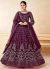 Wine Colour Anjubaa Vol 8 Wedding Wear Wholesale Gown Catalog 10082