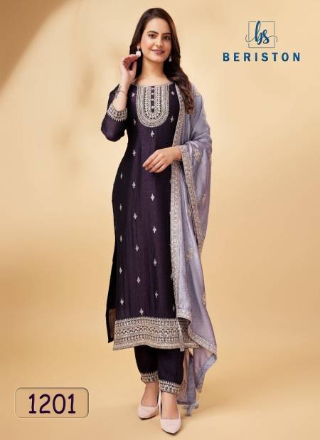 Wine Colour Beriston Bs Vol 12 Vichitra Silk Dress Material Suit Wholesale Price In Surat 1201
