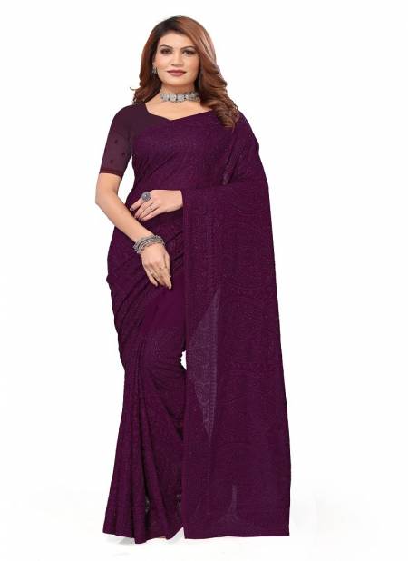 Wine Colour Disha By Utsav Nari Heavy Resham Embroidery Georgette Party Wear Saree Wholesale Online 2257