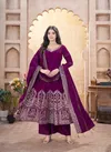 Wine Colour Festive Flair By Khushboo Roman Slik Readymade Suits Wholesale Online 41001