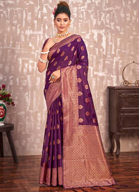 Purple Colour Kesariya Sangam Festive Wear Wholesale Designer Sarees Catalog