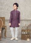 Wine Colour Kids Vol 5 Boys Wear Kurta Pajama And Indo Western Catalog K 759