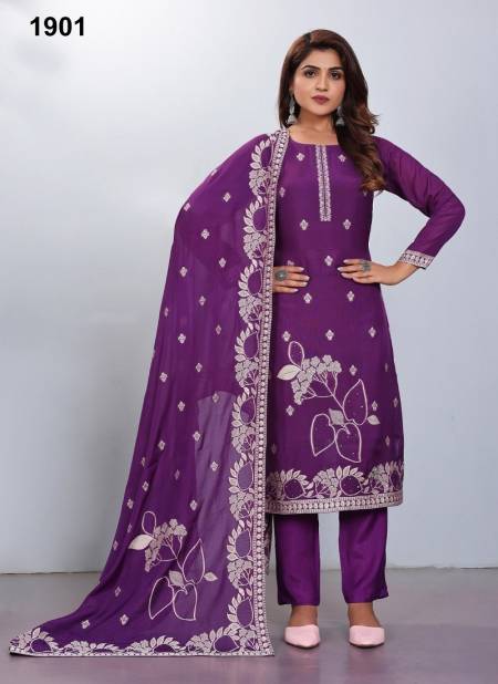 Wine Colour Mahendi By Jivora Heavy Jacquard Readymade Suits Wholesale Suppliers In India 1901