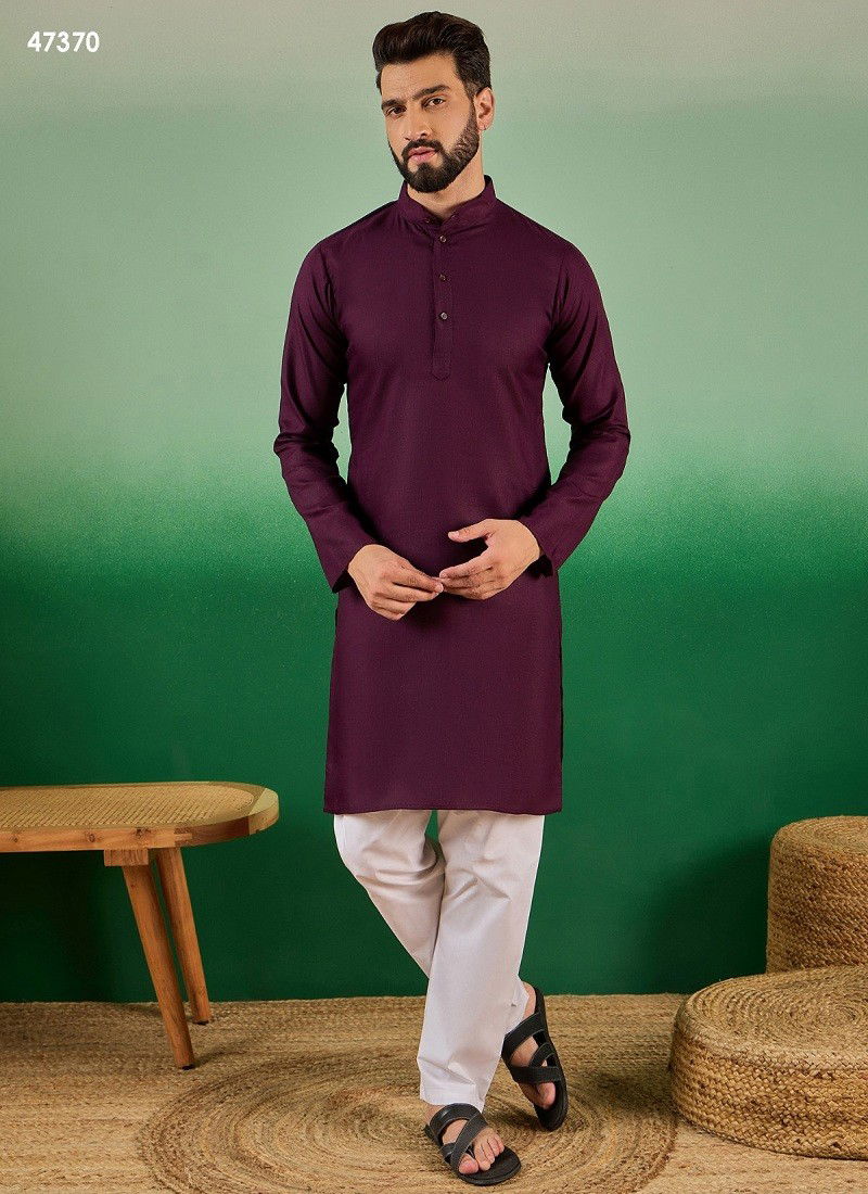 Wine Colour Mahotsav Mens Wear Cotton Kurta Wholesale Shop In Surat 47370