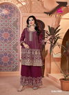 Wine Colour Mubarak Vol 1 By lavika Georgette With Embroidery Work Salwar kameez Catalog 1003