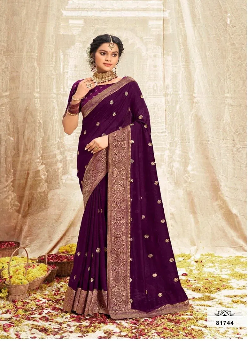 Wine Colour Nisha Vol 2 By Right Women Designer Saree Catalog 81744