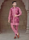 Wine Colour Outluk Vol 135 Jcaquard Mens Modi Jacket Kurta Pajama Wholesale Maunfacturers 135004