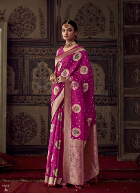 Wine Colour Roop Kala By Kimora Crepe Georgette Wedding Wear Designer Saree Catalog 1487