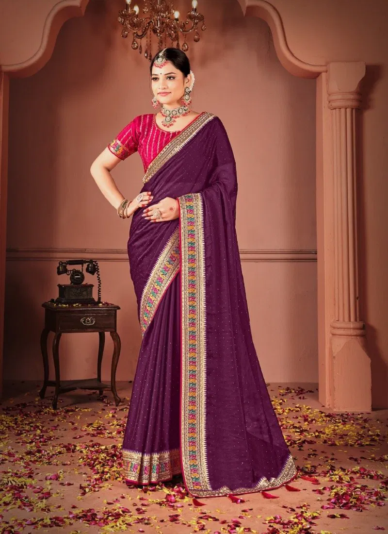 Wine Colour Sakhi By Suma Black Rangoli Designer Party Wear Saree Wholesale Online 8001