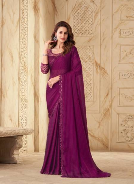 Wine Colour Salsa Style 2nd Edition By TFH Party Wear Sarees Catalog 7511