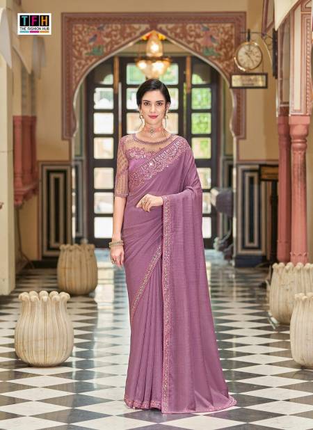 Wine Colour Sandalwood 10th Edition By Tfh Magestic Silk Party Wear Saree Catalog SW 1017