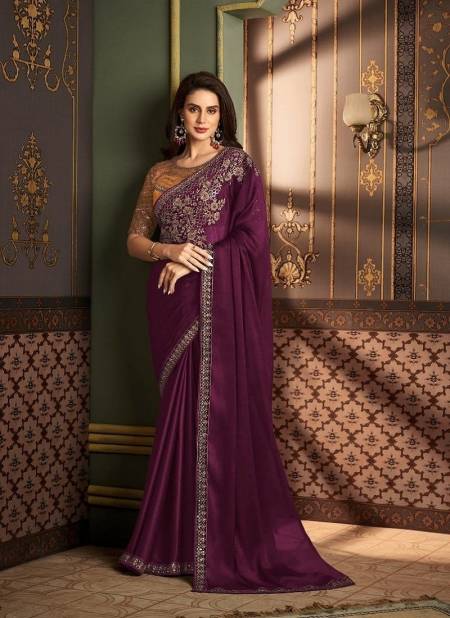 Sandalwood 1202 Colour By TFH Designer Silk Party Wear Saree Wholesale Online