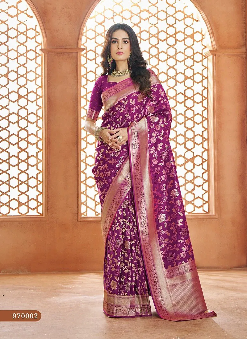 Wine Colour Savitri Vol 1 By Rajpath Soft Banarasi Silk Saree Wholesale Shop In India 970002