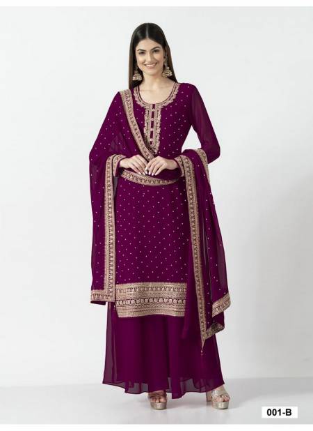 Wine Colour YD 001 Designer Salwar Suits Catalog 001 B