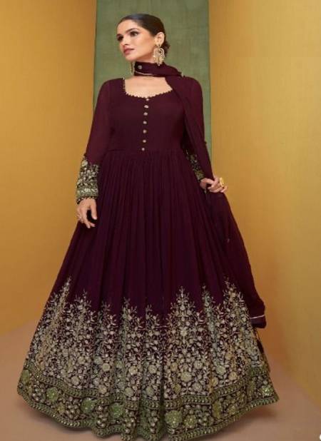Wine Sayuri Super Hit Designs Wedding Salwar Suit Catalog 5220
