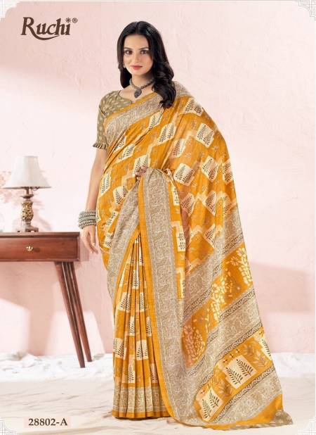 Yellow Aadhya Vol 1 By Ruchi Tussar Silk Designer Saree Catalog 28802 A