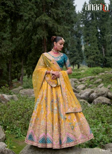 Yellow Anaara 63 By Tathastu Banarasi Silk Designer Lehenga Choli Catalog 6313 Catalog