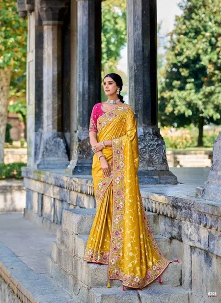 Yellow Anaara By Tathastu 6201 To 6210 Series Saree Wholesale Online 6206 Catalog