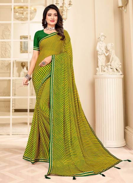 Yellow And Green Colour Dhun Vol 6 By Ruchi Daily Wear Saree Catalog 21805 B