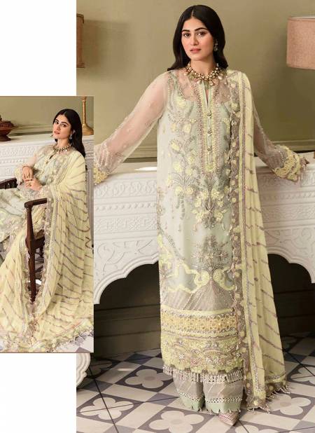 Yellow And Green Colour R 559 Colors By Ramsha Pakistani Salwar Suits Catalog 559 B