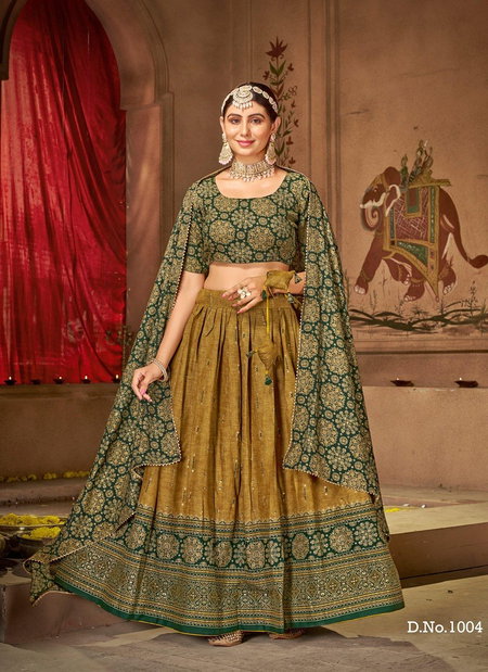 Yellow And Green Colour Shubharambh Vol 2 Cotton Printed Designer Lehenga Choli Catalog 1004