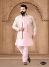 Yellow And Pink Colour 1632 Occasion Wear Mens Silk Designer Modi Jacket Kurta Pajama Orders In India 1632-KS 2417