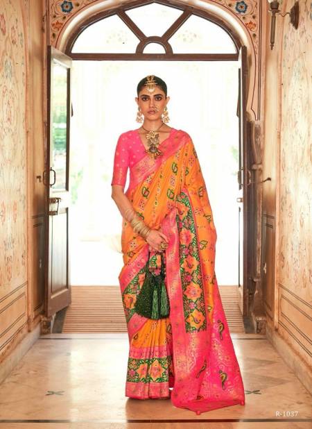 Yellow And Pink Colour Gangotri By Rewaa Traditional Saree Wholesale Market In Surat With Price R-1037