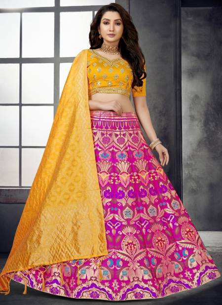 Yellow And Pink Colour Rama Fashion Wholesale Designer Lehenga Choli Catalog 11067
