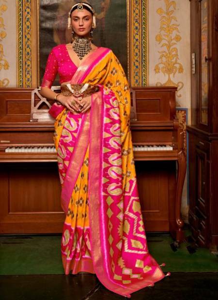 Yellow And Pink Colour Shubharambh Vol 2 Function Wear Wholesale Printed Sarees 469 A