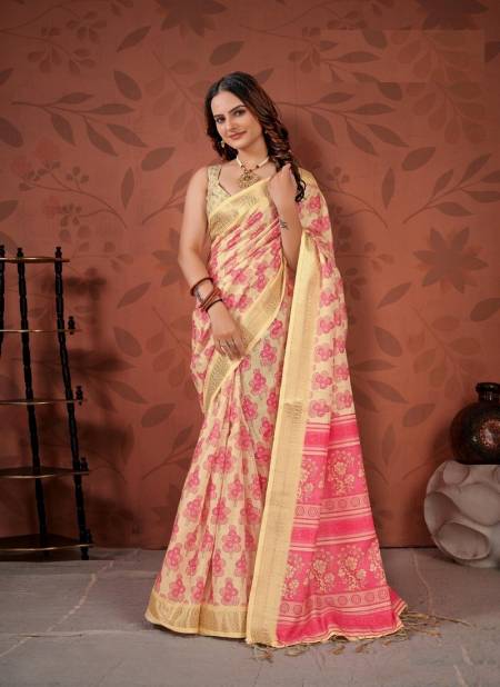 Yellow And Red Colour Sarena By The Fabrica Cotton Saree Catalog 38006