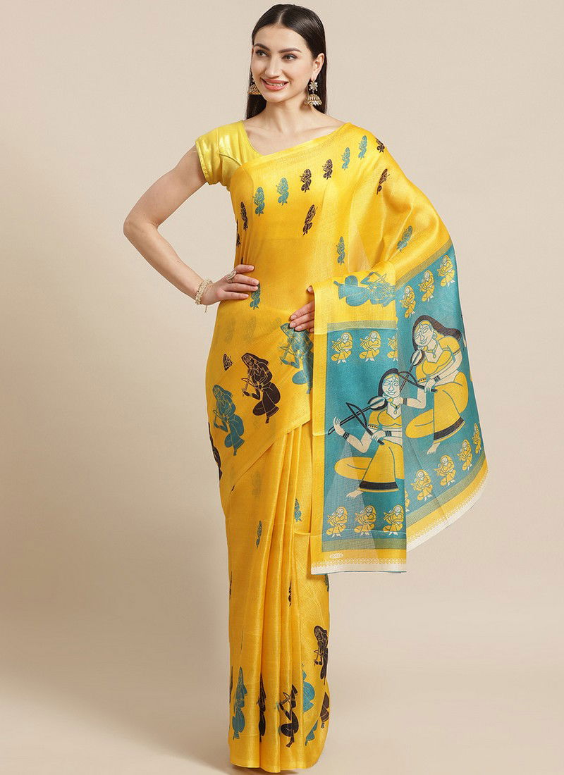 Yellow Bhagalpuri Saree 23