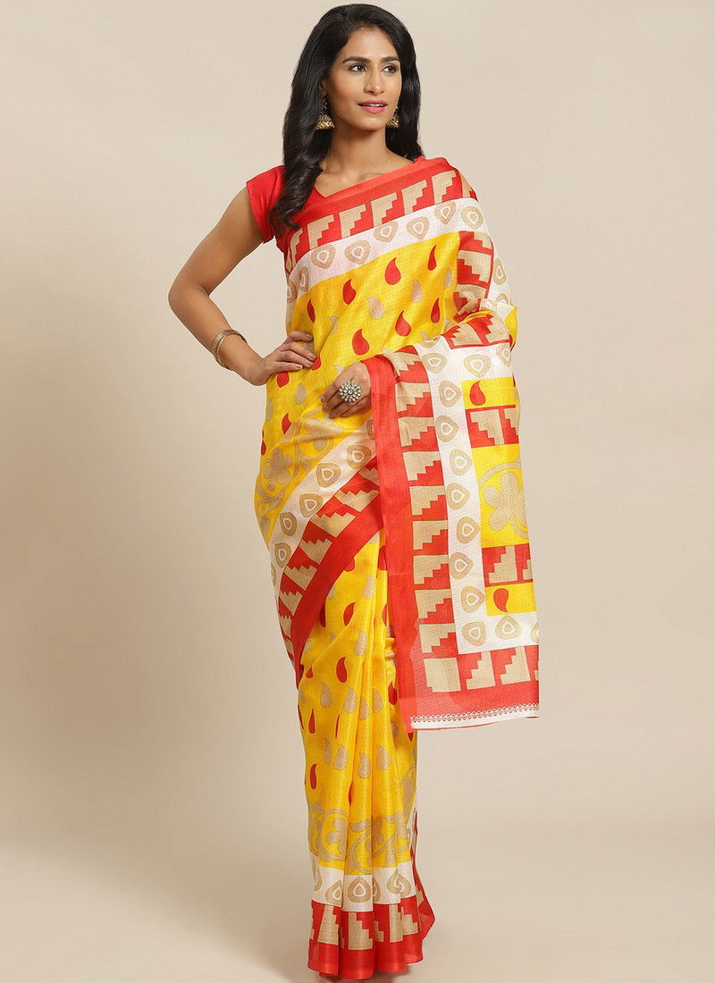 Yellow Bhagalpuri Saree 28