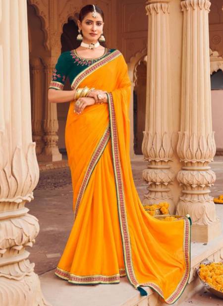 Yellow Colour Aadhya Festive Wear Wholesale Silk Sarees Catalog 6303
