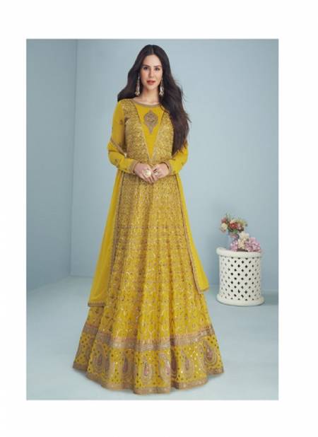 Yellow Colour Aashirwad Mogra Wedding Salwar Suit Catalog 9295